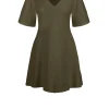 Donna Bomboogie Abiti>Abito Lungo Con Scollo A V Cotone Organico