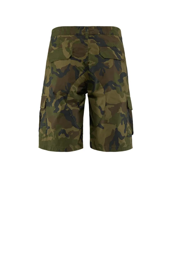 Uomo Bomboogie Bermuda & Shorts>Bermuda Camo In Popeline Di Cotone