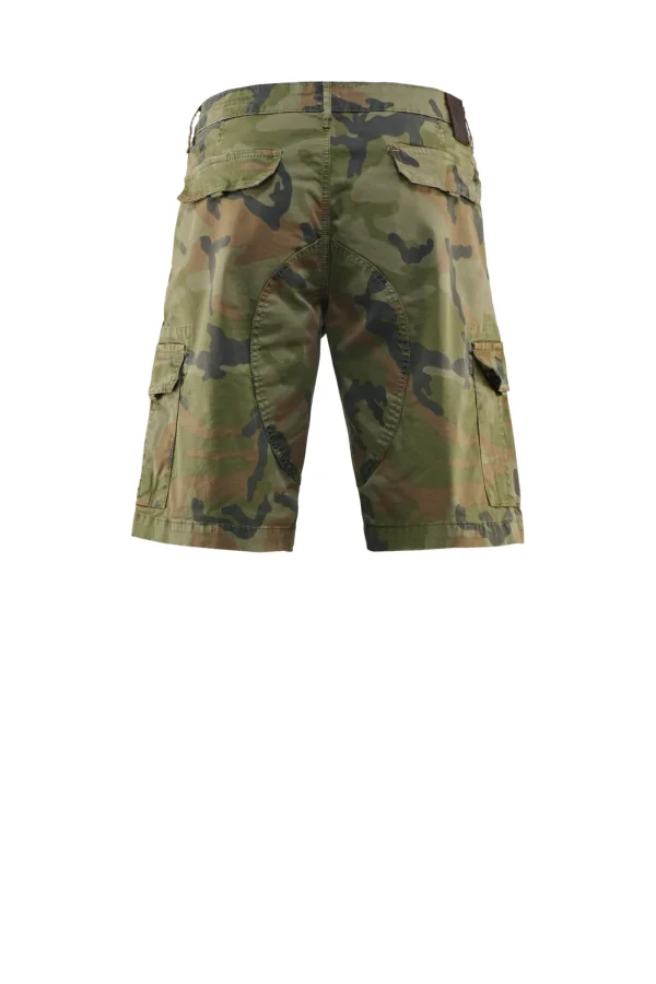 Uomo Bomboogie Bermuda & Shorts>Bermuda Cargo Fantasia Camouflage In Gabardina Di Cotone