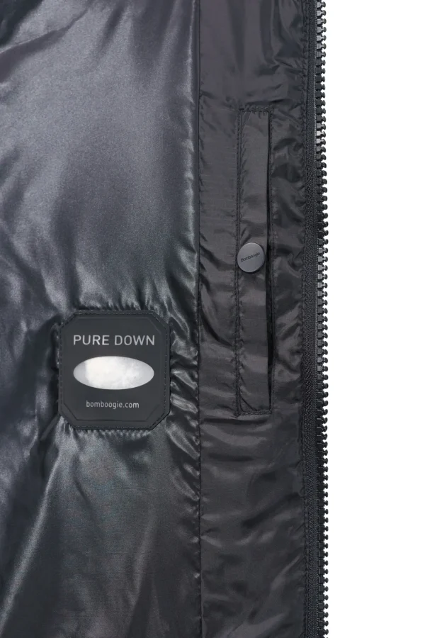 Uomo Bomboogie Bomber>Bomber Imbottito In Piuma Con Bordo In Pelliccia Folta