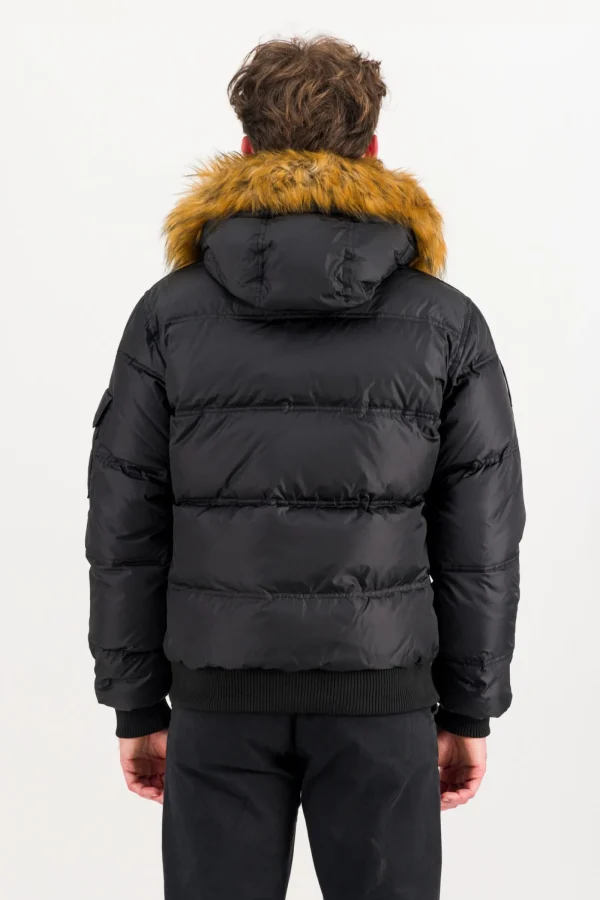 Uomo Bomboogie Bomber>Bomber Imbottito In Piuma Con Bordo In Pelliccia Sintetica