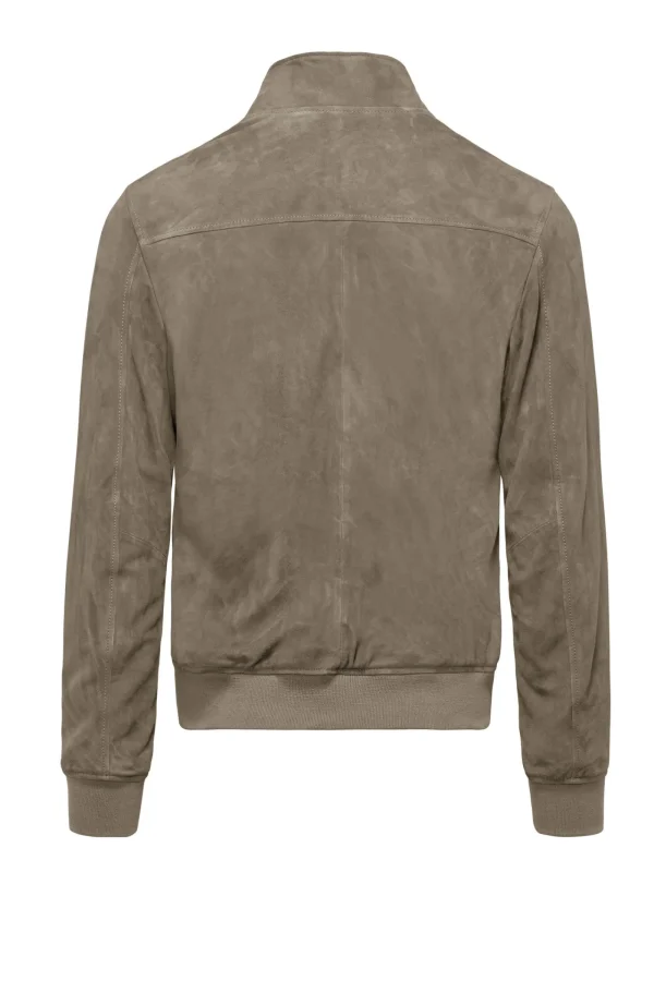 Uomo Bomboogie Giacche In Pelle>Bomber In Pelle Scamosciata Friz