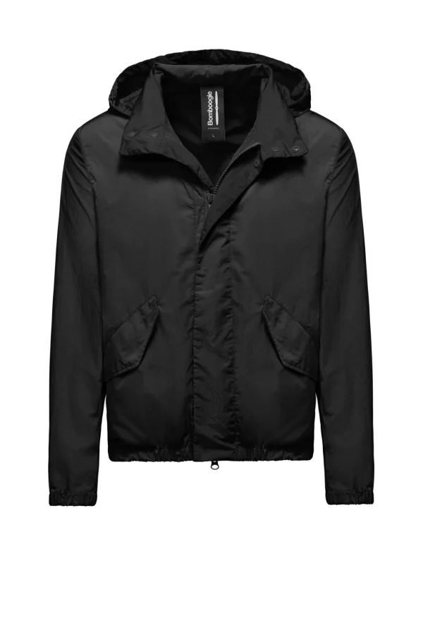 Uomo Bomboogie Bomber>Bomber Sfoderato In Nylon Increspato