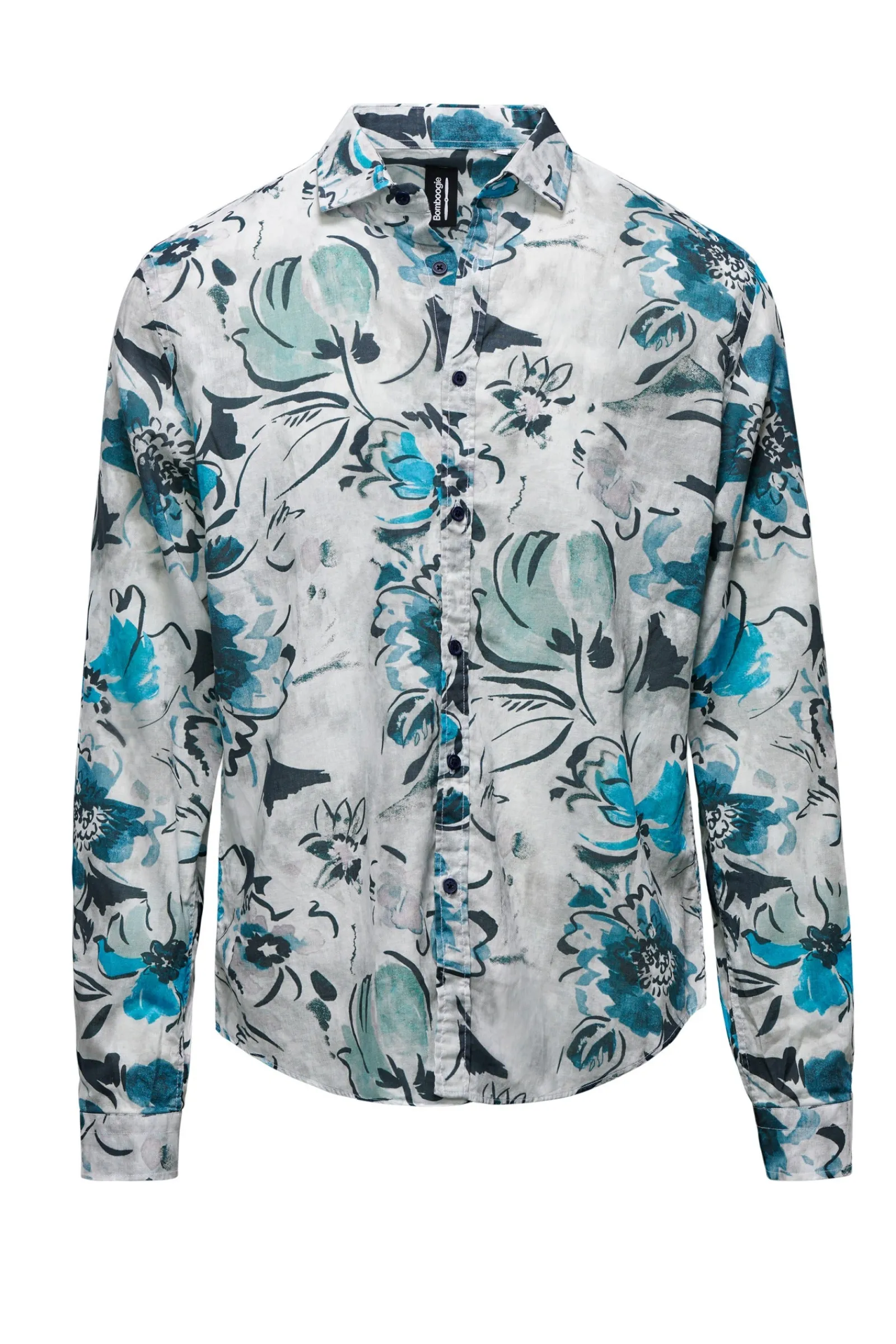 camicia_a_manica_lunga_stampata_in_linocotone_4.webp Uomo Bomboogie Camicie>Camicia A Manica Lunga Stampata In Lino/Cotone