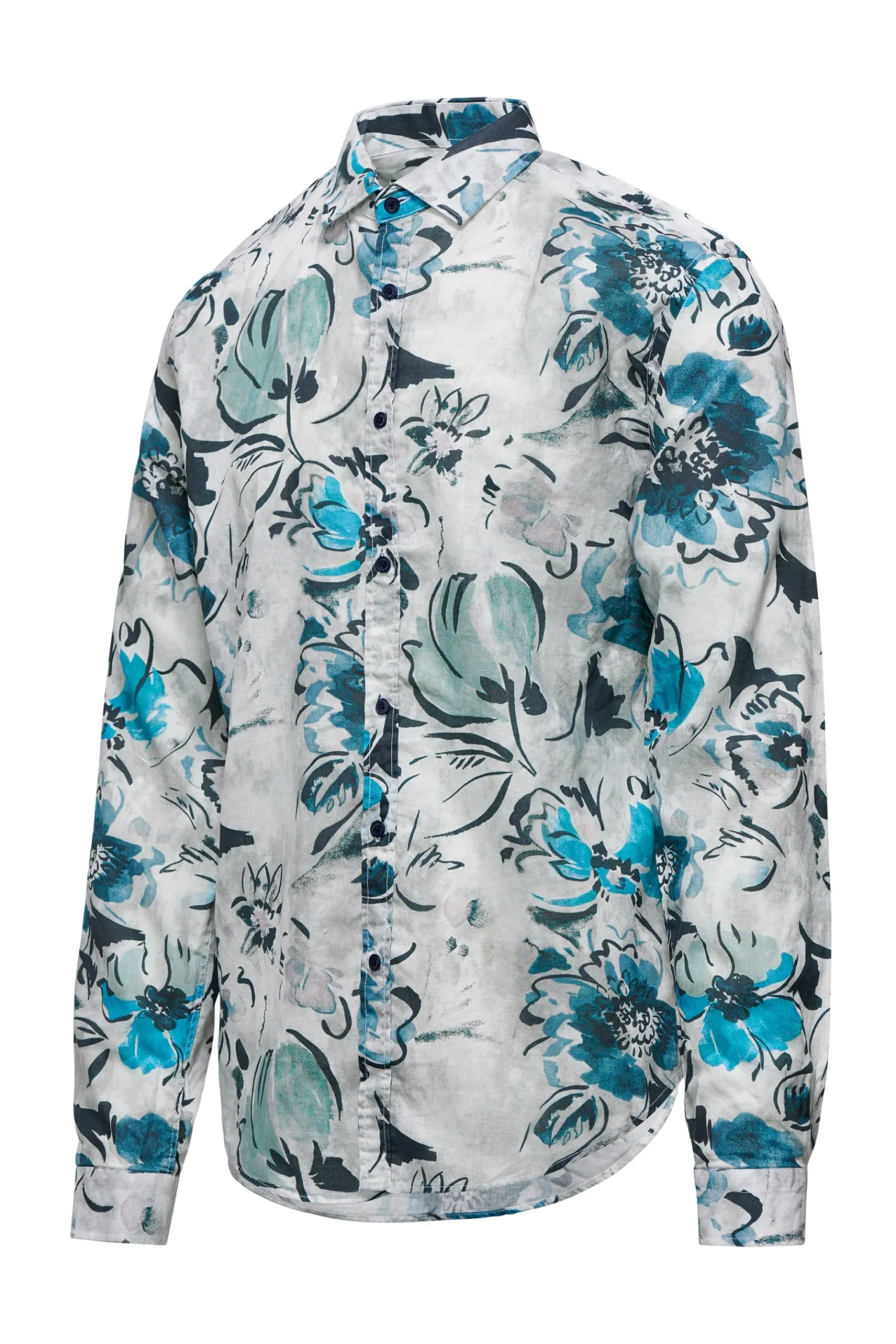 camicia_a_manica_lunga_stampata_in_linocotone_5.webp Uomo Bomboogie Camicie>Camicia A Manica Lunga Stampata In Lino/Cotone