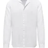 Uomo Bomboogie Camicie>Camicia In Lino Con Collo Alla Coreana