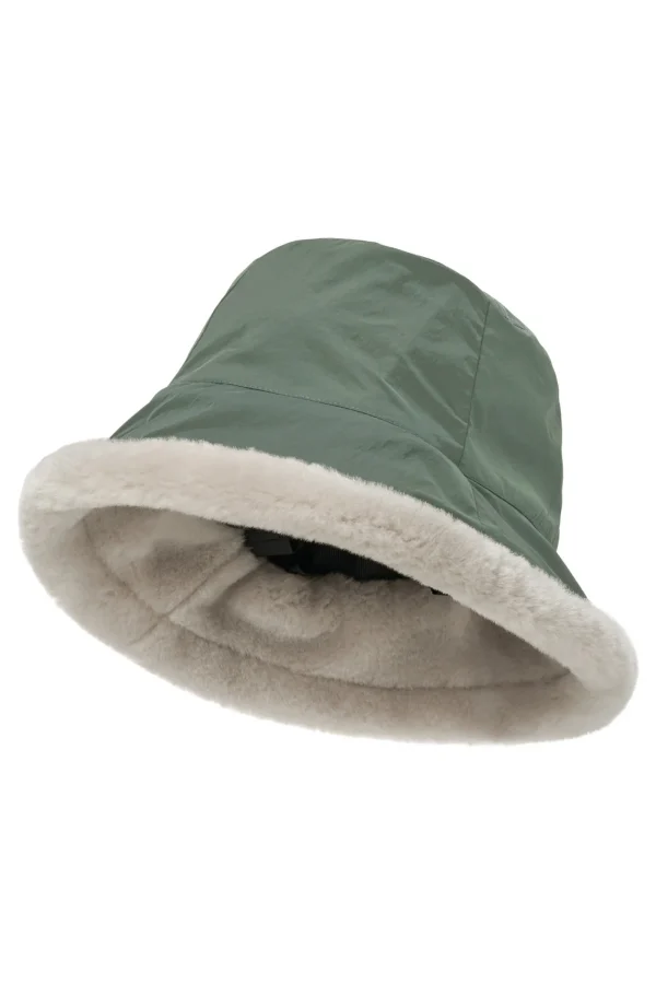 Donna Bomboogie Berretti & Sciarpe>Cappello Alla Pescatora In Nylon Ed Ecopelliccia