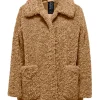 Donna Bomboogie Cappotti>Cappotto Con Colletto In Sherpa Fleece Effetto Curly