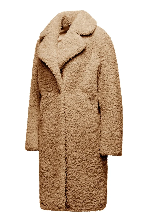 Donna Bomboogie Cappotti>Cappotto In Sherpa Fleece Con Revers