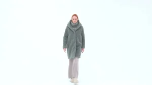 Donna Bomboogie Cappotti>Cappotto Lungo In Sherpa Fleece