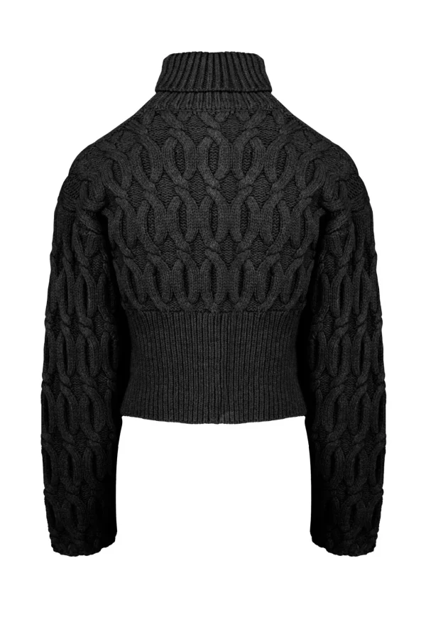 Donna Bomboogie Maglioni & Pullover>Dolcevita Con Trecce In Misto Lana