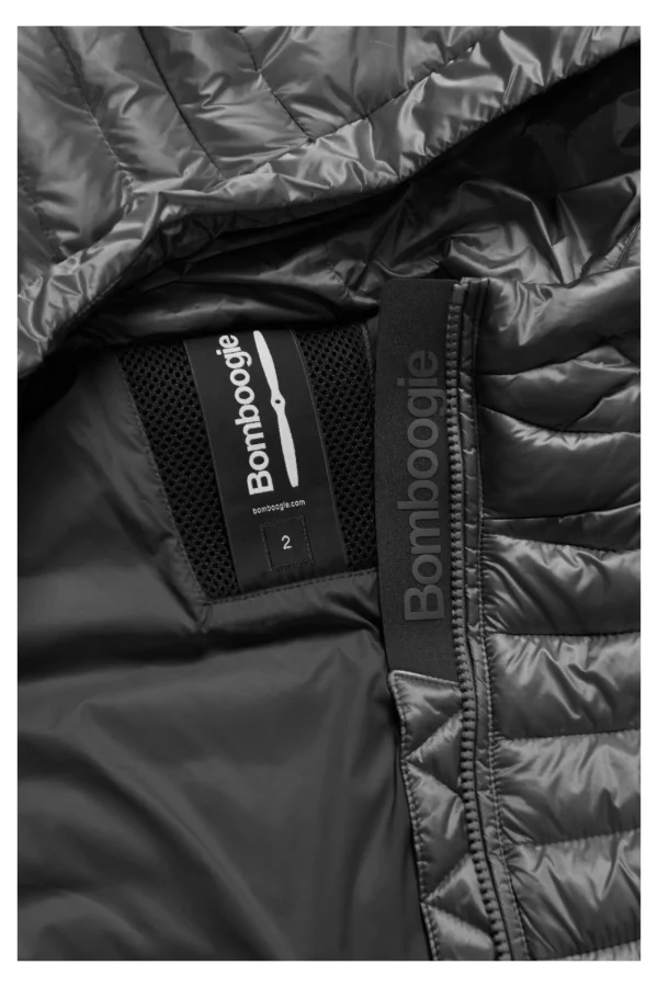 Donna Bomboogie Piumini Leggeri>Giacca Con Cappuccio In Nylon Brillante Imbottitura Sintetica