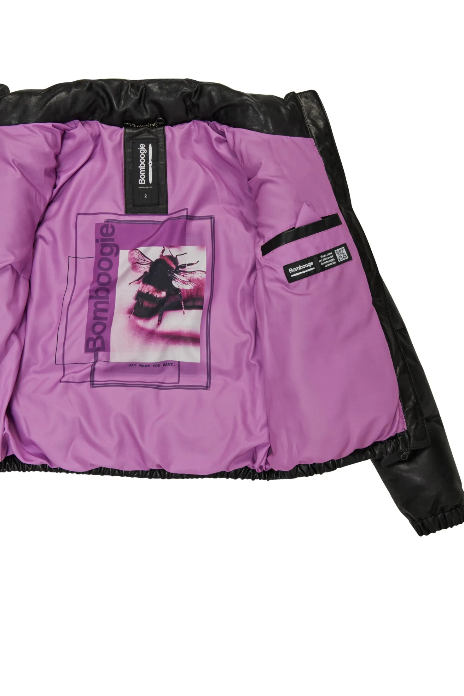 giacca_in_pelle_imbottita_elly_3.webp Donna Bomboogie Giacche In Pelle>Giacca In Pelle Imbottita Elly