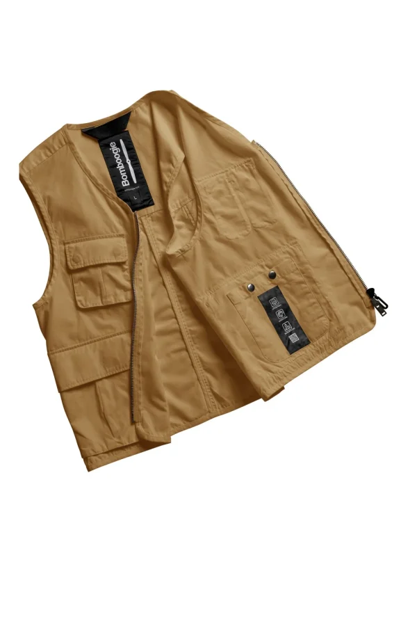 Uomo Bomboogie Smanicati>Gilet Multitasche In Popeline Di Cotone