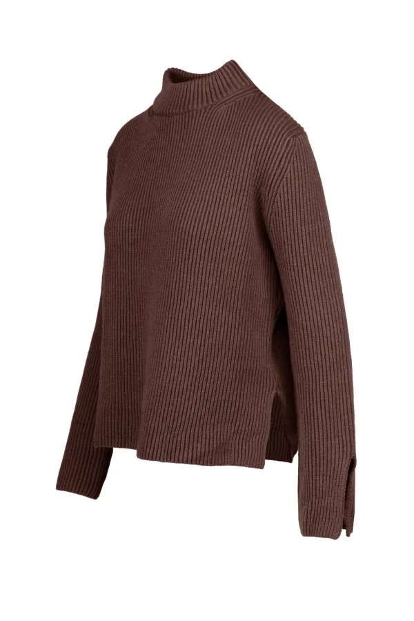 Donna Bomboogie Maglioni & Pullover>Maglia Girocollo A Coste In Misto Lana