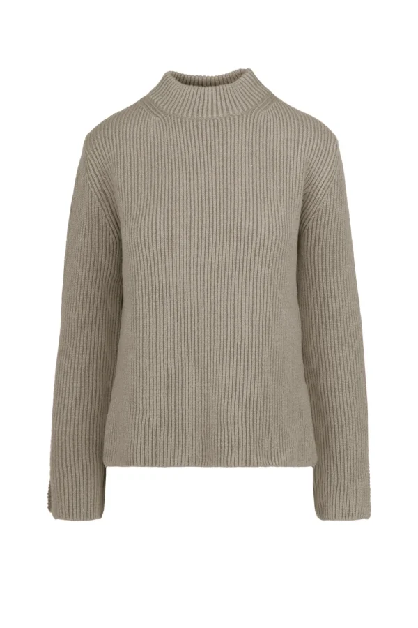 Donna Bomboogie Maglioni & Pullover>Maglia Girocollo A Coste In Misto Lana