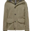 Uomo Bomboogie Parka>Parka Corto In Lana Cotta Con Cappuccio