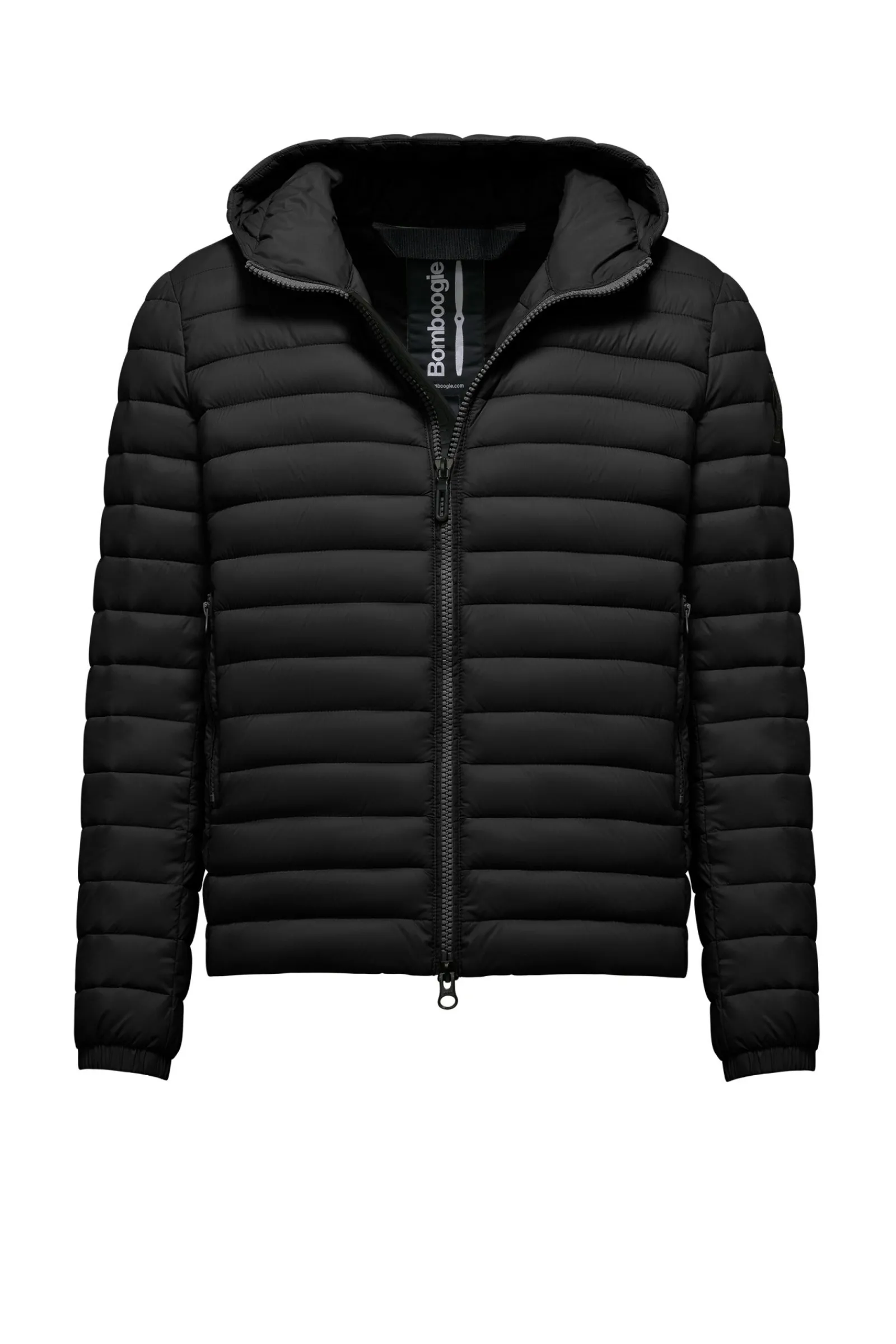 piumino_in_nylon_riciclato_con_cappuccio_5.webp Uomo Bomboogie Piumini Leggeri>Piumino In Nylon Riciclato Con Cappuccio