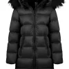 Bambino Bomboogie Bambina>Piumino Lungo In Nylon Bright Con Rifiniture In Pelliccia