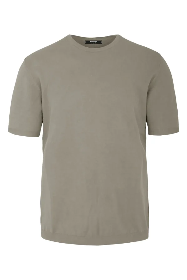 Uomo Bomboogie Maglie & Felpe>Pullover Girocollo A Manica Corta In Maglia Rasata Faded