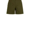 Donna Bomboogie Bermuda & Shorts>Shorts A Vita Alta In Raso Di Cotone