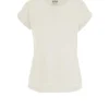 Donna Bomboogie T-Shirts>T-Shirt Girocollo Con Taglio Vivo E Maniche Risvoltate