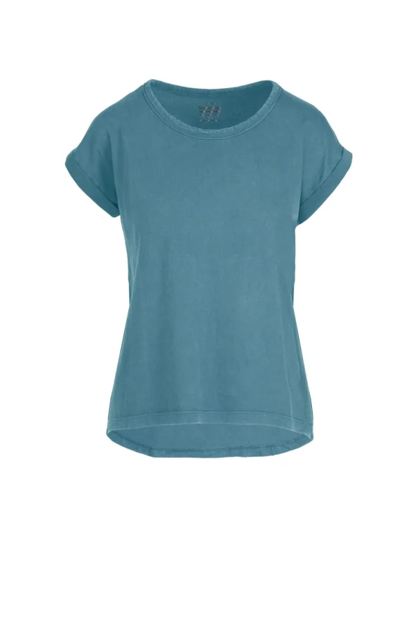 Donna Bomboogie T-Shirts>T-Shirt Girocollo Con Taglio Vivo E Maniche Risvoltate
